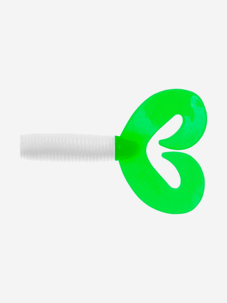 Мягкая приманка Helios Credo Double Tail, 3,54" / 9 см, White & Green, 15 штук (HS-28-016-N-15)