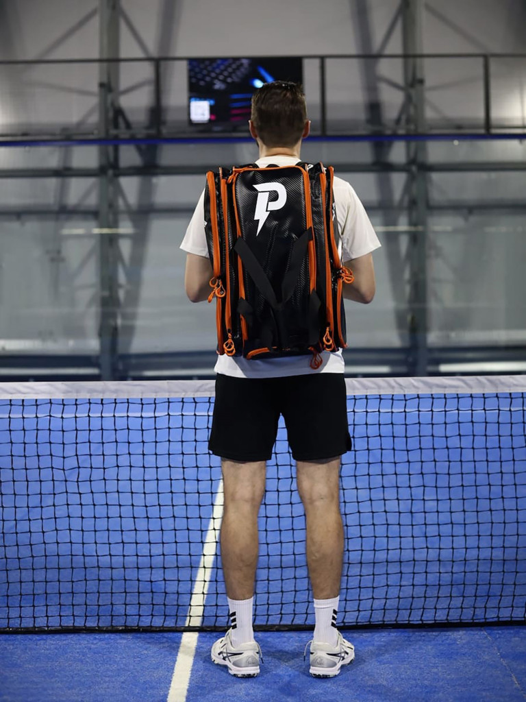 Спортивный рюкзак для падел-тенниса, черно-оранжевый