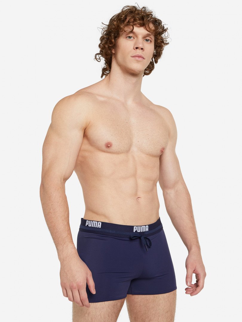 фото Плавки-шорты мужские puma logo swim trunk, синий