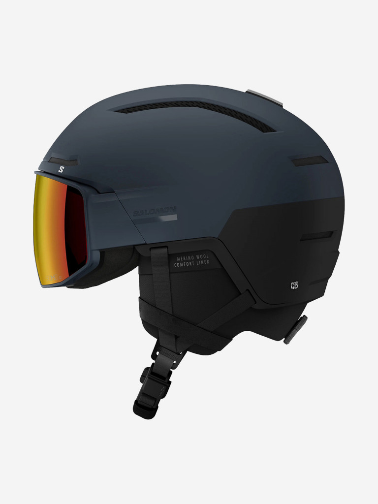 Горнолыжный шлем с визором Salomon Driver Prime Sigma Plus Dress Синий Cat. 2+2 (с доп. визором)