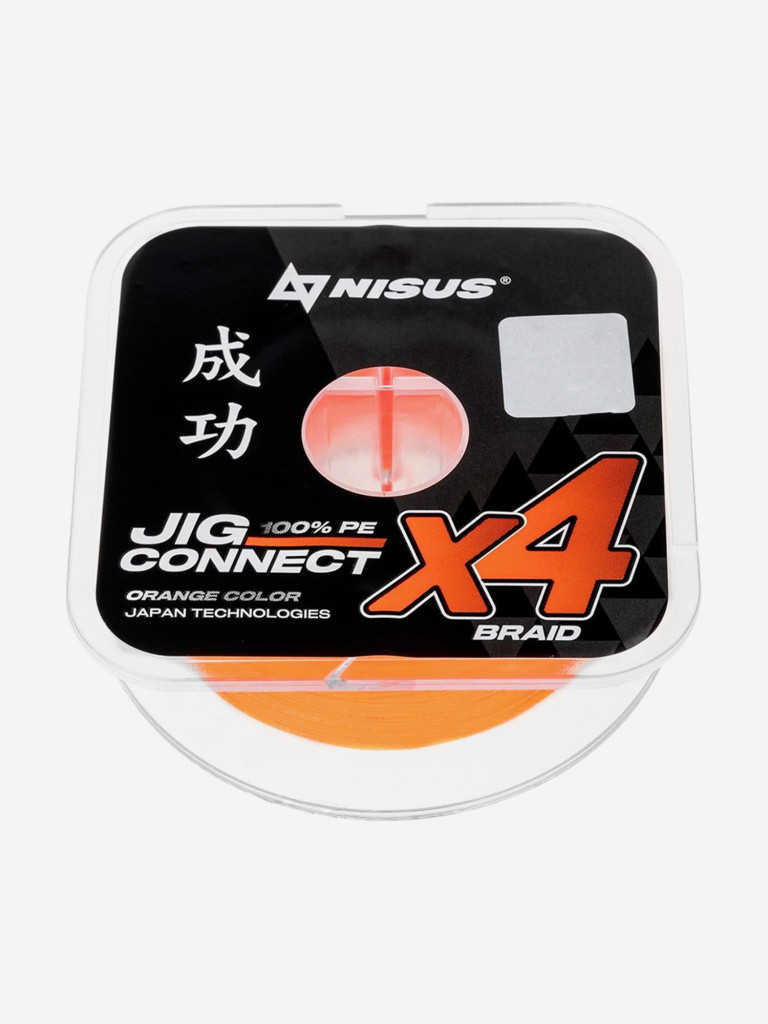 Шнур плетеный для рыбалки NISUS JIG CONNECT X4 PE, 150м, 0,12мм, 4,4кг, оранжевый