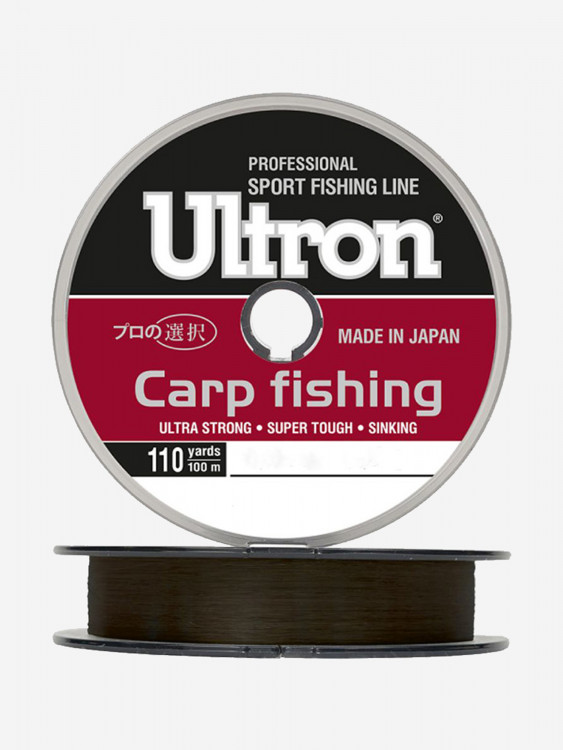 Монофильная леска для рыбалки ULTRON Carp Fishing 0,28 мм, 8,5 кг, 100 м, коричневая, 1 штука