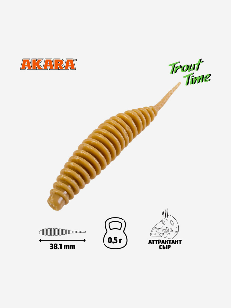 Силиконовая приманка Akara Trout Time REX 1,5 Cheese 445 (20 шт.)
