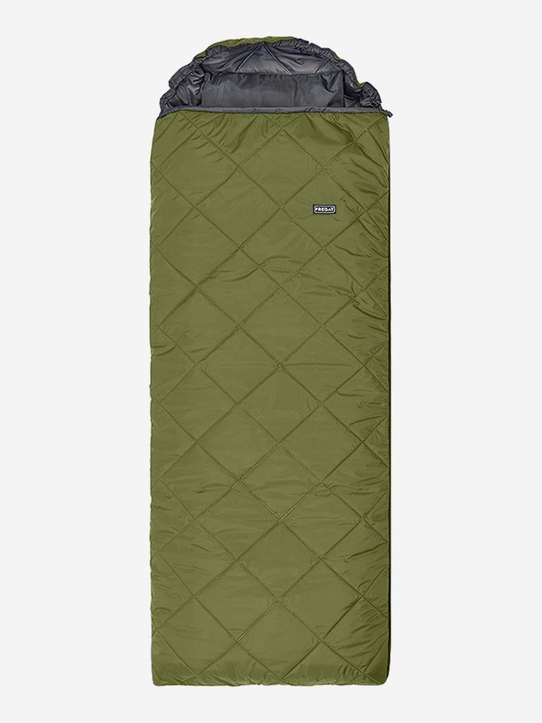Спальный мешок Фрегат туристический с капюшоном, 75 см х 230 см, зеленый(300 г/м2)