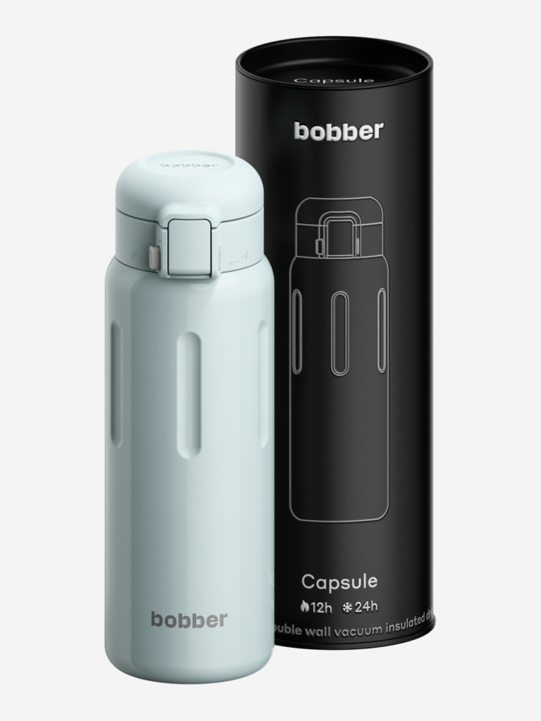 Термокружка ваккумная BOBBER Capsule 500 мл с закрытой питьевой системой голубой