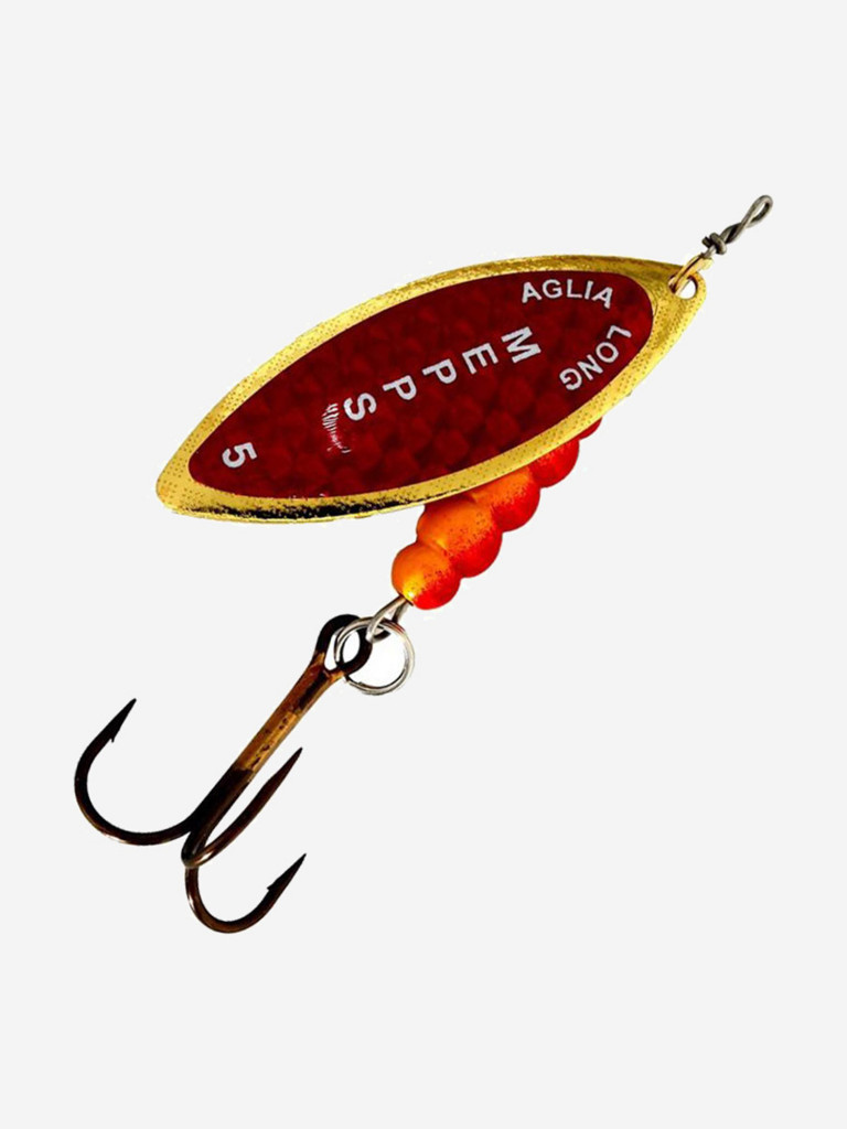 Блесна для рыбалки вертушка Mepps AGLIA LONG REDBO, 5, Gold, 1 штука