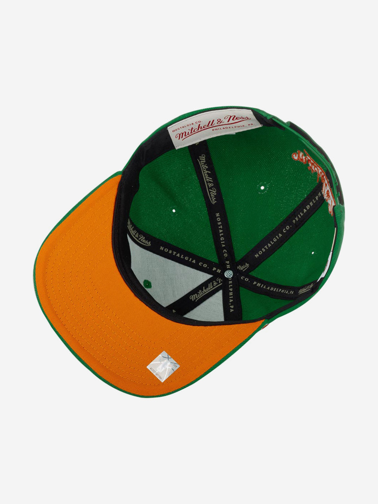 Бейсболка с прямым козырьком MITCHELL NESS 6HSSSH21296-SSUGREN Seattle Supersonics NBA (зеленый)