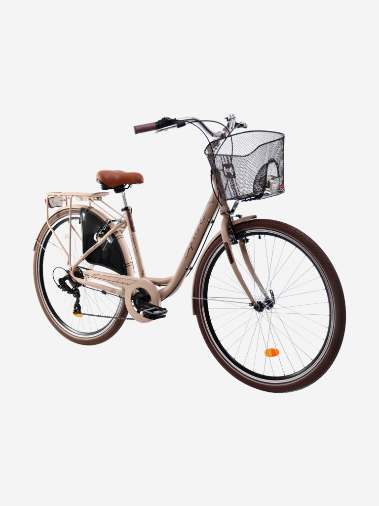 Велосипед CAPRIOLO CITY DIANA STEEL (1 X 6), рама сталь 18'', колёса 28'' (капучино (матовый) - коричневый)
