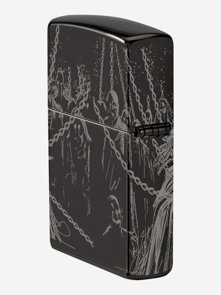 Зажигалка бензиновая ветроустойчивая Zippo Skull King High Polish Black