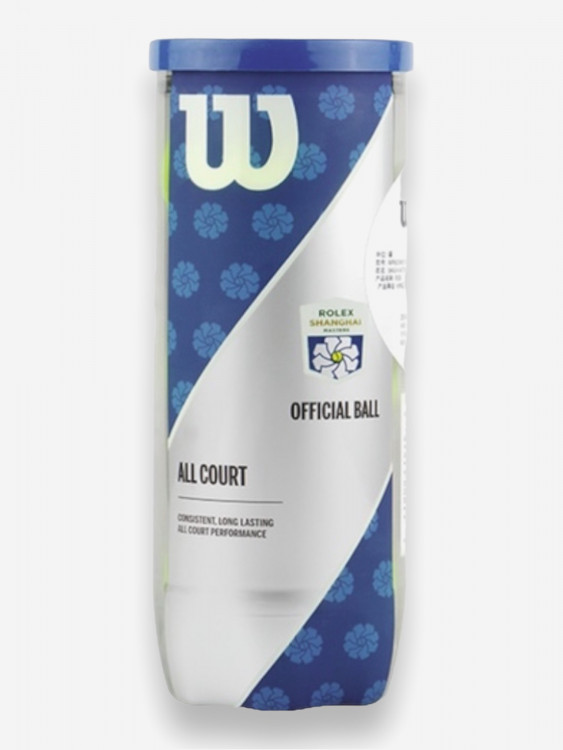 МЯЧИ ДЛЯ БОЛЬШОГО ТЕННИСА Wilson Rolex Shanghai masters ALL court WR8208802001 3TB
