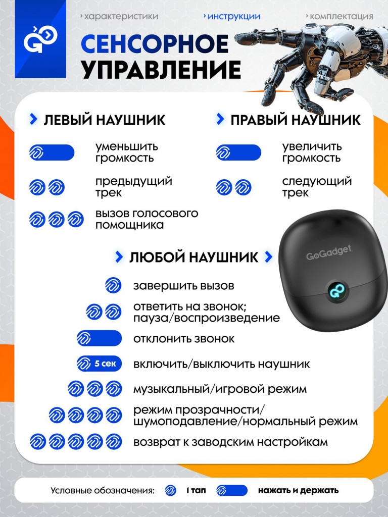 Беспроводные наушники GoGadget CityBuds Pro