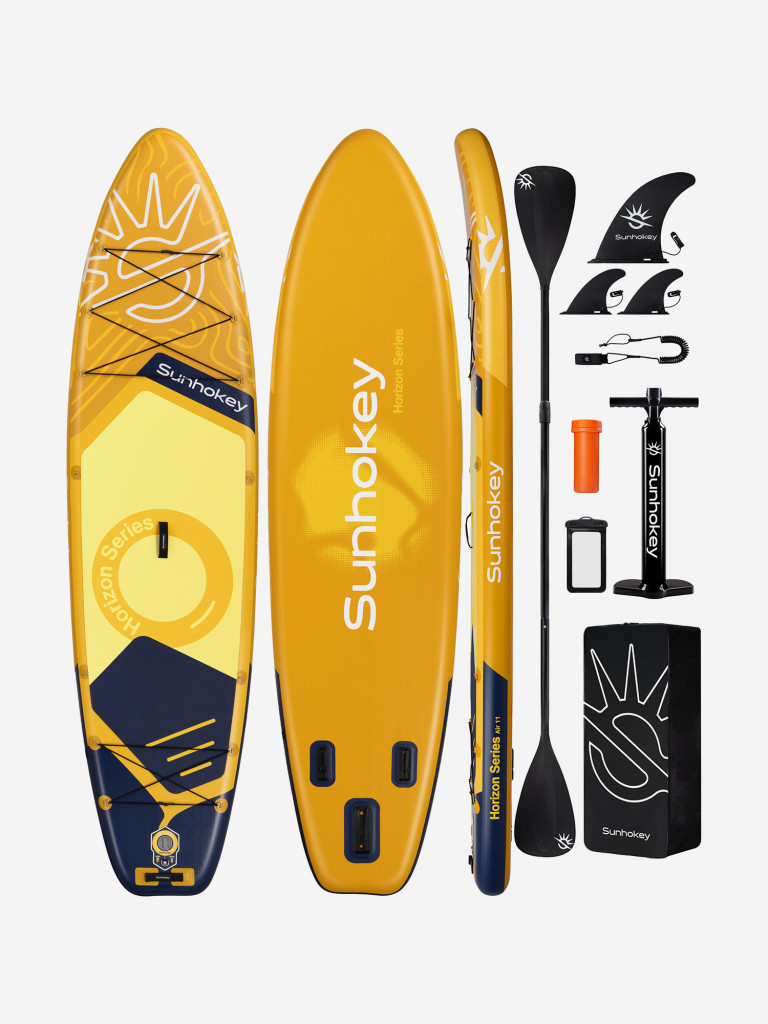 SUP-доска SUNHOKEY Horizon Yellow 11', надувная, универсальная, 335х86х15 см, до 190 кг