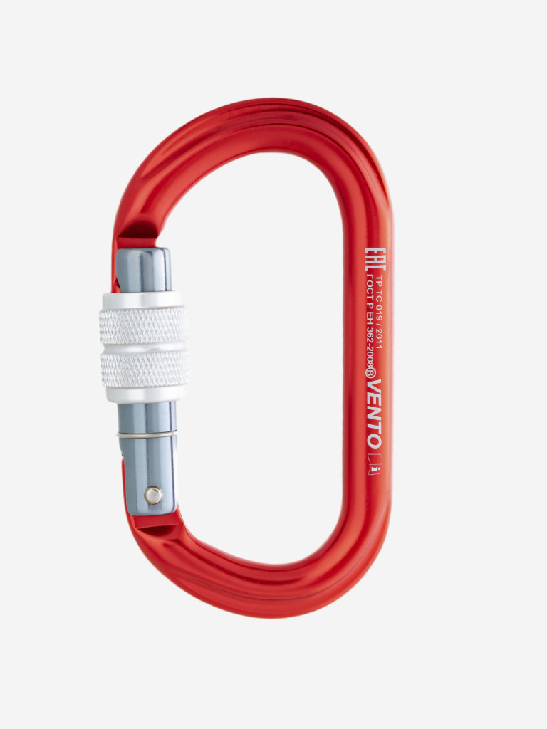 Карабин "Овал" с муфтой красный