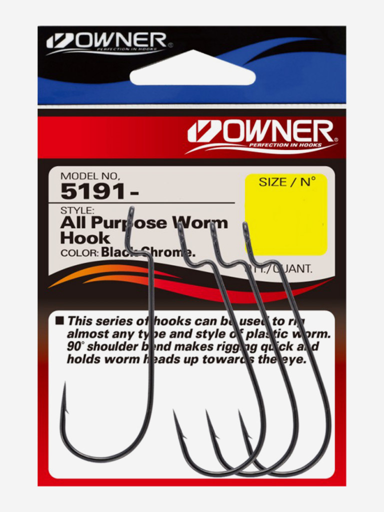 Крючок OWNER All Purpose Worm Hook BC №4/0 4шт