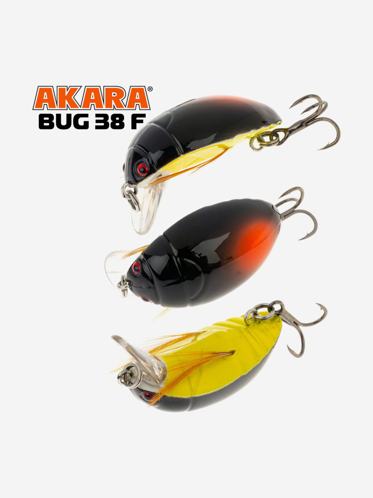 Воблер Akara Bug 38F кренк плавающий жук на голавля, язя, форель 4гр 7