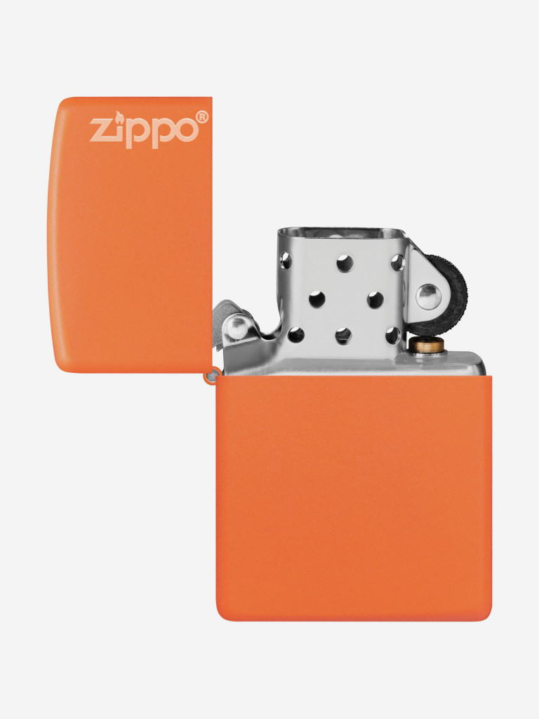 Зажигалка бензиновая ZIPPO 231ZL Classic Logo Orange Matte