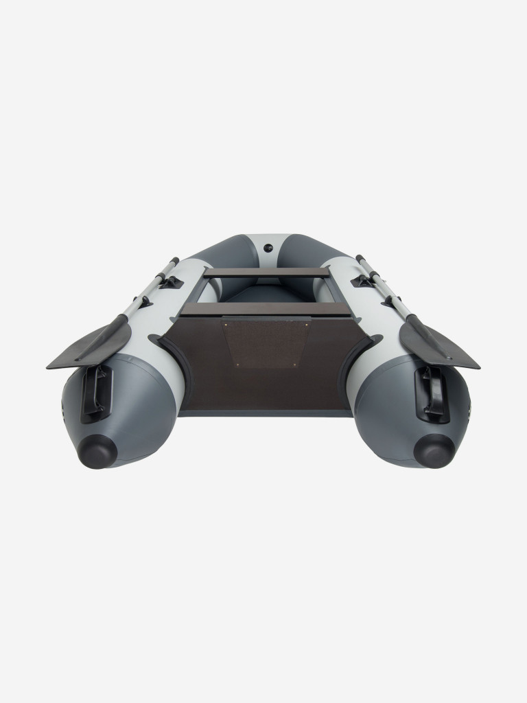 Лодка ПВХ надувная под мотор Yukona 280 TLЛЮКС двухместная для рыбалки с жестким дном. серый-комбинированный