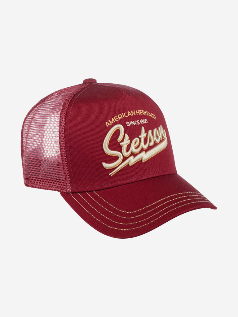 Бейсболка с сеточкой STETSON 7751171 TRUCKER CAP AMERICAN HERITAGE CLASSIC (малиновый)