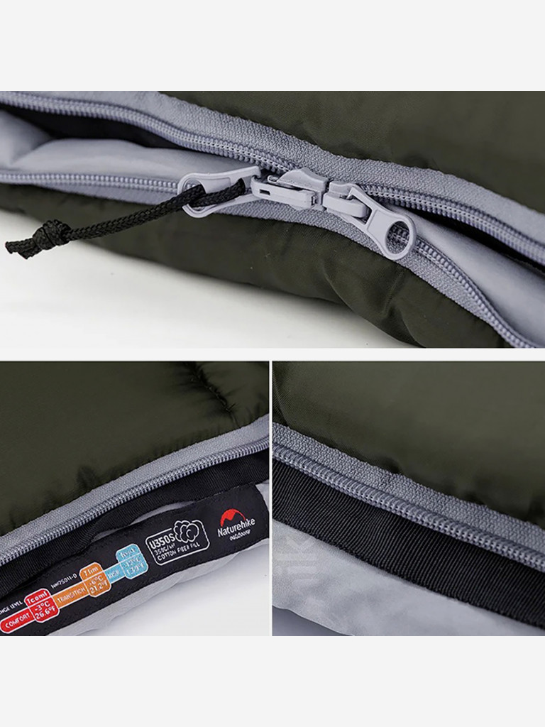 Спальный мешок Naturehike U250S, -3, зеленый