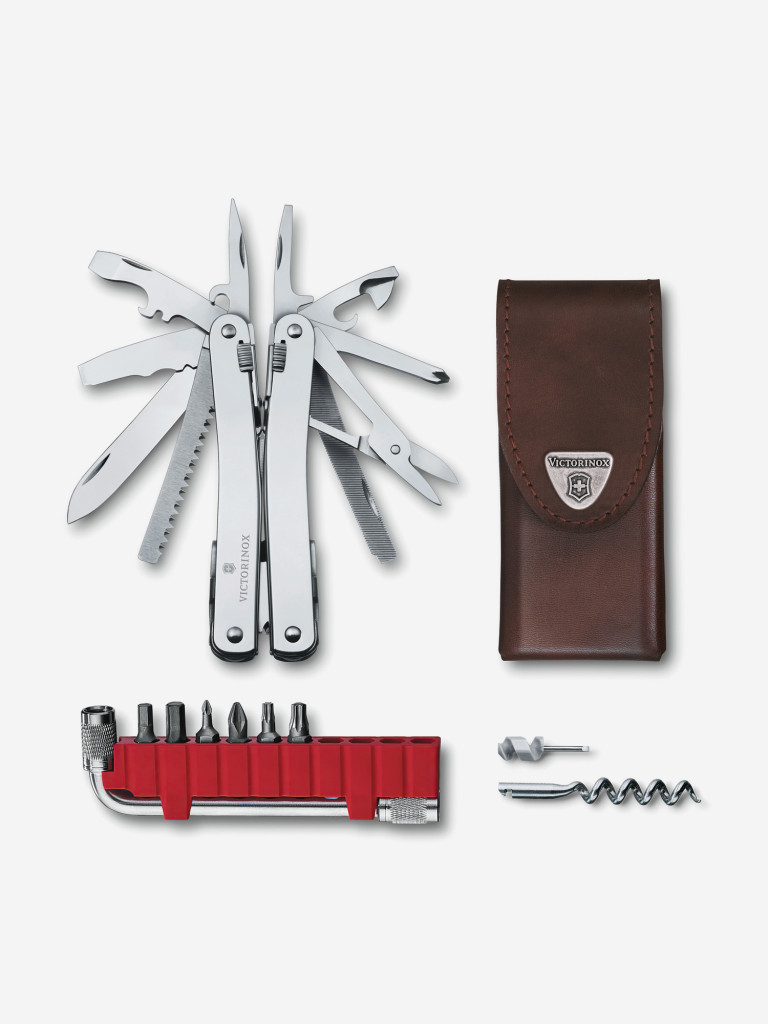 Мультитул VICTORINOX SwissTool Spirit X Plus, 105 мм, 35 функций, в кожаном чехле