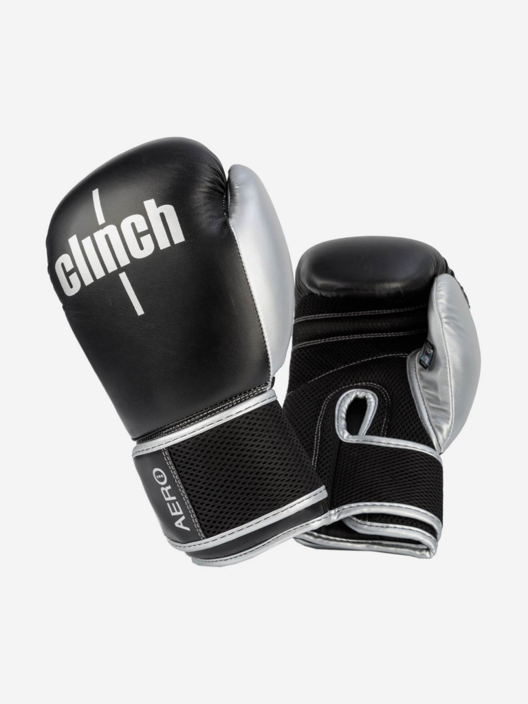 Перчатки боксерские Clinch Aero 2.0 черно-серебристые
