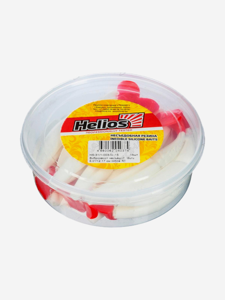 Мягкая приманка Helios Guru, 5'' / 12,7 см, White RT, 15 шт (HS-31/1-003-N-15)