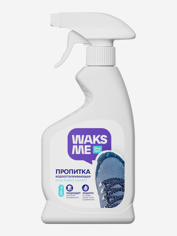 Водоотталкивающая пропитка для обуви WAKSME Shoe Protect Comfort Белый цвет — купить за 279 руб. со скидкой 60 %, отзывы в интернет-магазине Спортмастер