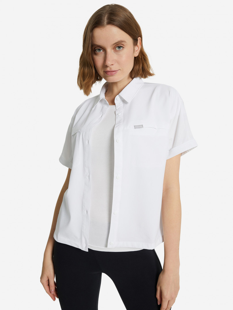 фото Рубашка с коротким рукавом женская columbia boundless trek ss button up, белый