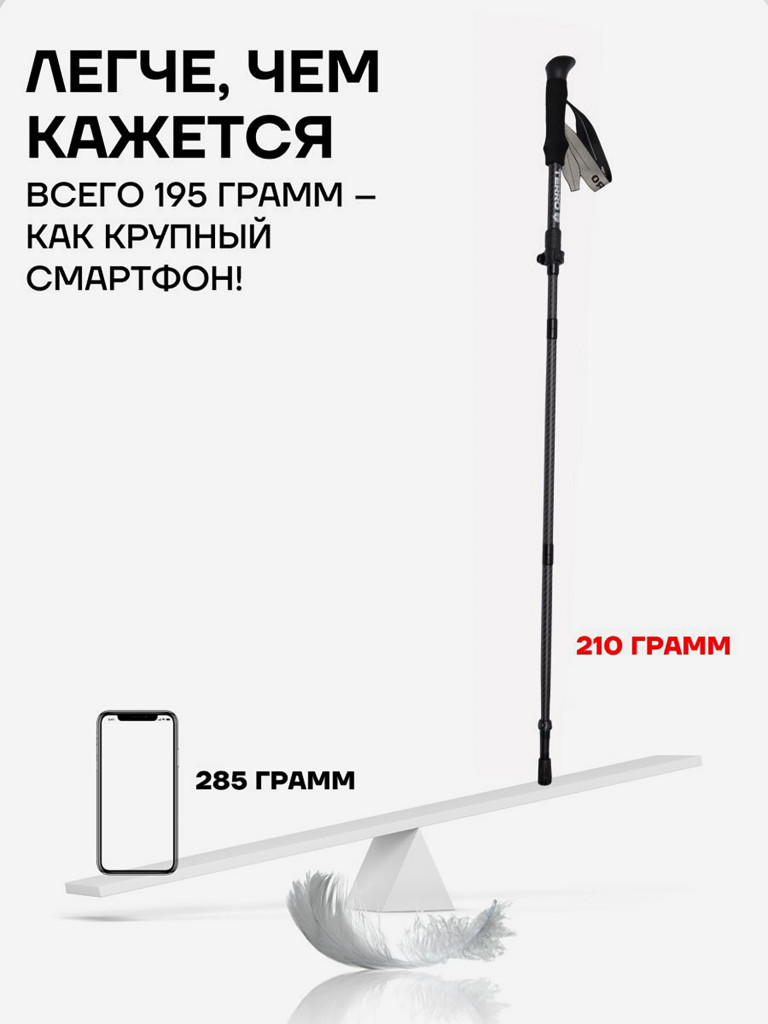 Палки для скандинавской ходьбы - карбоновые складные