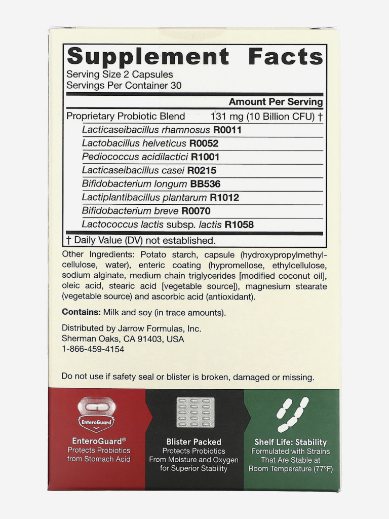 Пробиотики для взрослых, пребиотик, кишечник, Jarrow Formulas Jarro-Dophilus EPS 10 billion CFU 60 vcaps