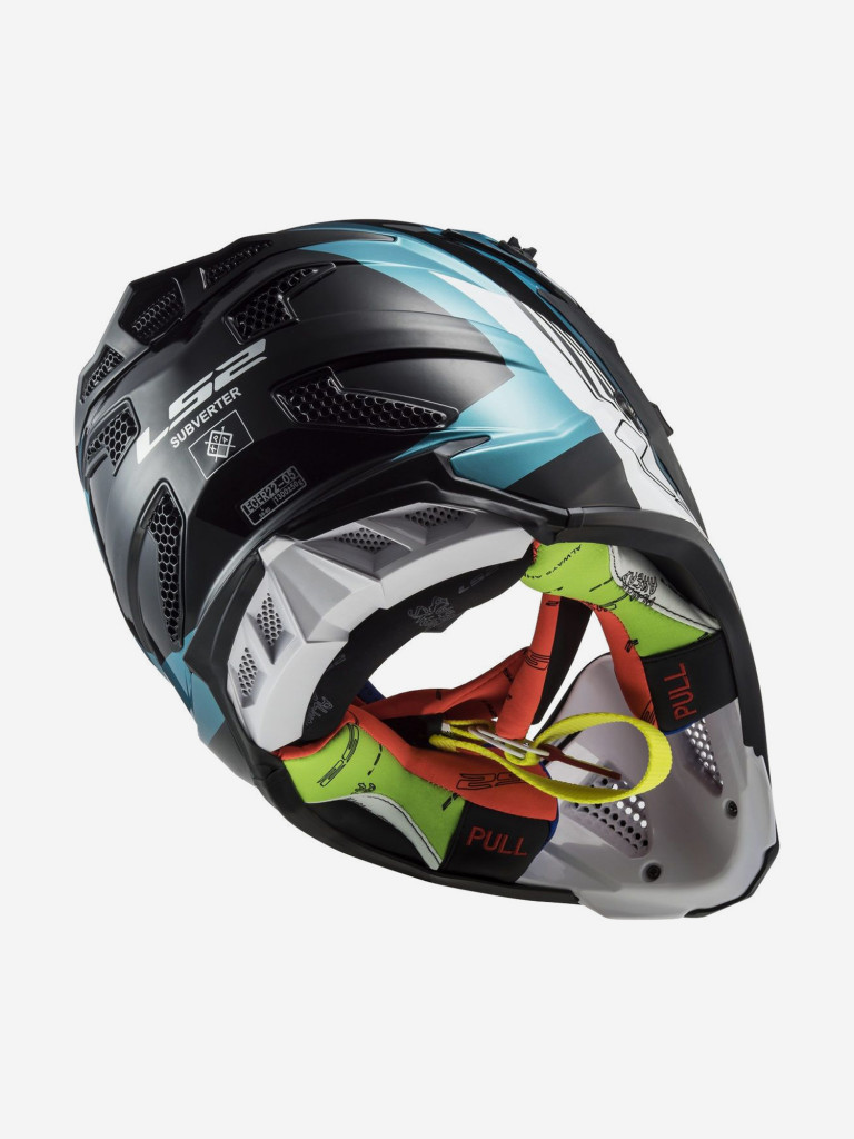 Мотошлем MX700 SUBVERTER EVO MAX LS2 (черно-бирюзовый глянцевый)