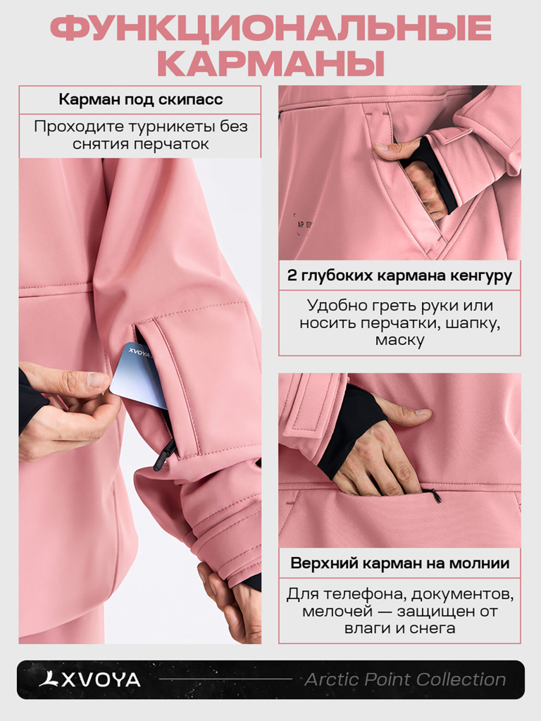 Анорак сноубордический XVOYA Arctic Point розовый
