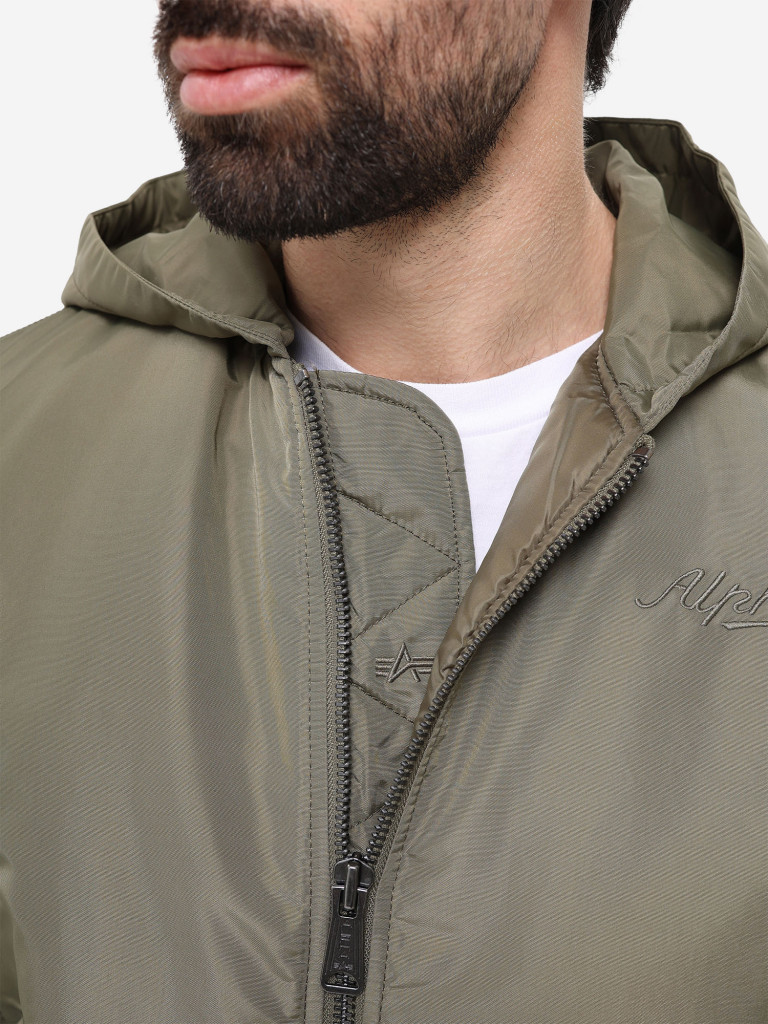 Бомбер утепленный мужской MA-1 Hooded Logo Oxford Alpha Industries