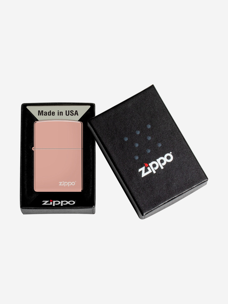 Зажигалка бензиновая ZIPPO 49190ZL Classic Logo High Polish Rose Gold