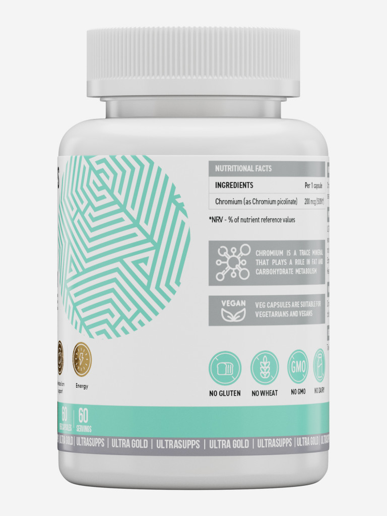 Пиколинат хрома Ultrasupps Ultra Gold, 60 шт