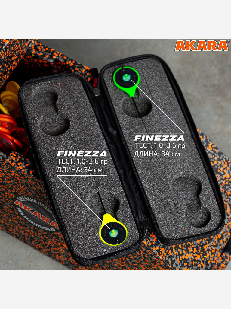 Набор зимний кейс Akara Finezza две удочки в комплекте (RBS-Y RBS-G)