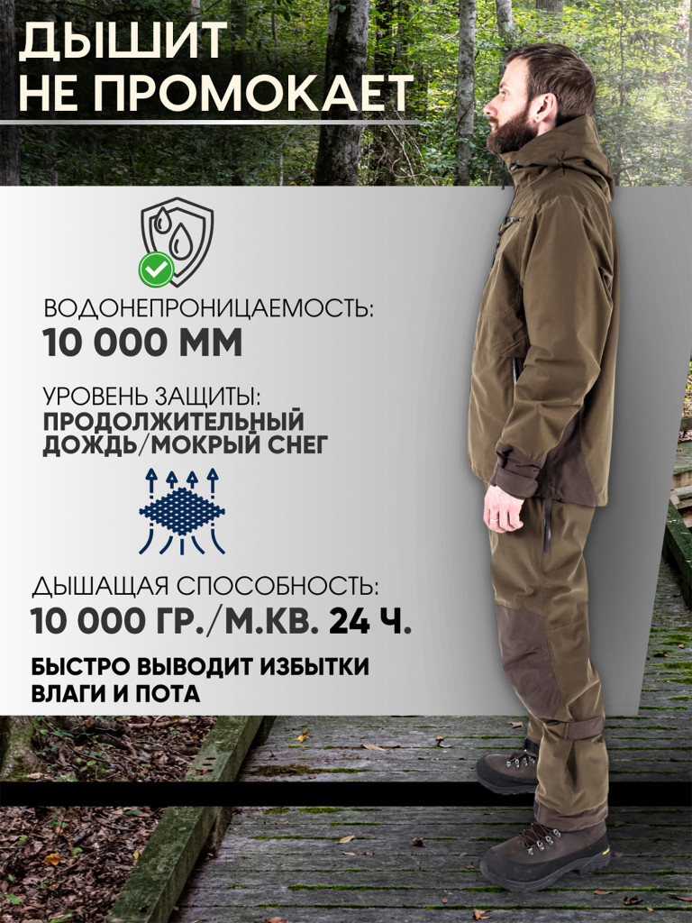 Костюм мужской охотничий FINNHUNT Chameleon green/brown