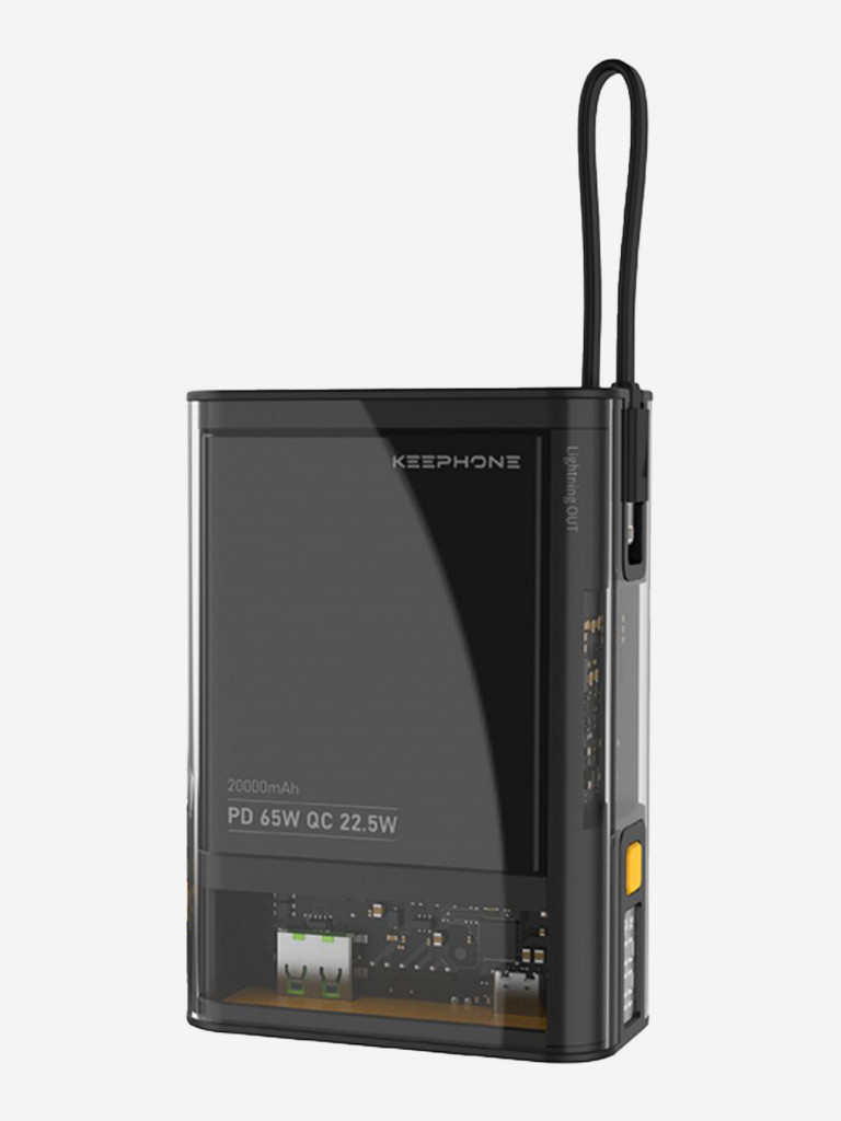 Сверхбыстрый блок питания 20000 мАч KEEPHONE Ultra Fast / Повербанк PD 65W для телефона, iPad, ноутбука, 3 выхода
