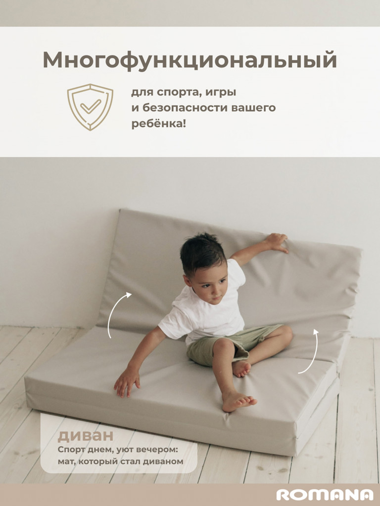 Мягкий щит 150х100х6 см 3 секции, мат детский гимнастический для шведской стенки