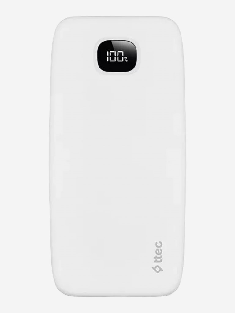 Внешний аккумулятор TTEC ChargeUp Pro LCD 10.000mAh PD 20W Powerbank. Цвет: белый