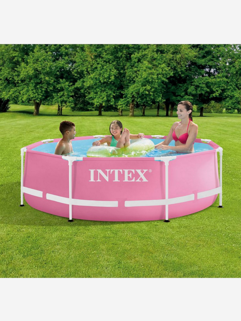 Бассейн каркасный Intex Pink Metal Frame, 244х76 см, розовый