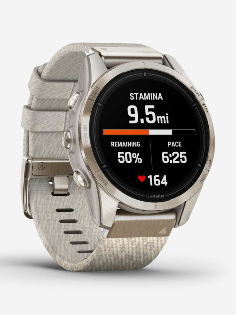 Спортивные часы Garmin EPIX PRO (Gen 2) Sapphire Edition 42 мм, золотистый корпус с нейлоновым ремешком сливочного цвета