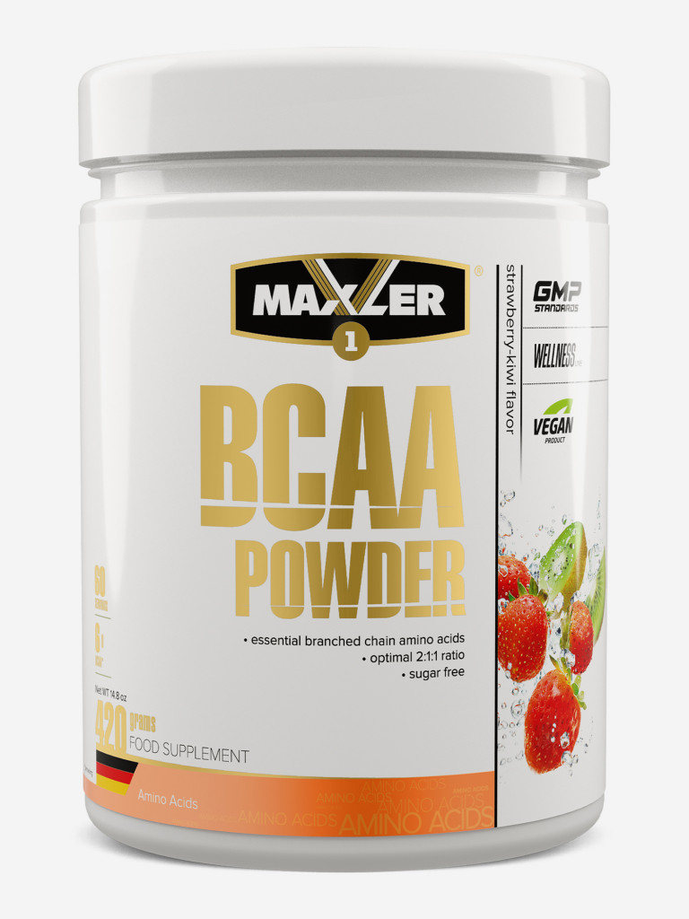 Аминокислоты Maxler BCAA Powder EU 420 гр. Восстановление и набор массы. Клубника-Киви