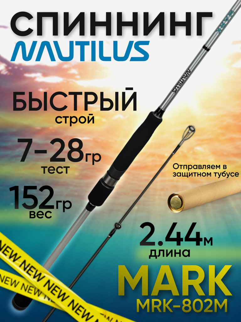 Спиннинг Nautilus MARK MRK-802M 2.44м 7-28гр