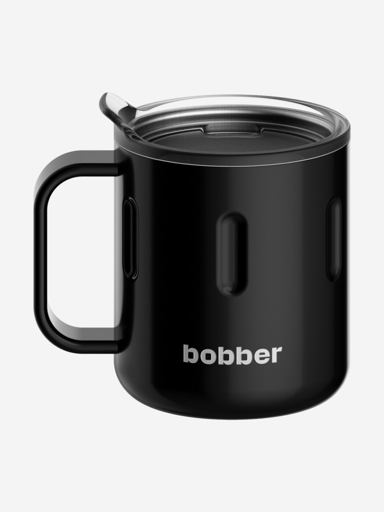 Вакуумная стальная термокружка с крышкой Bobber Mug 300 мл черный тепло до 2 часов