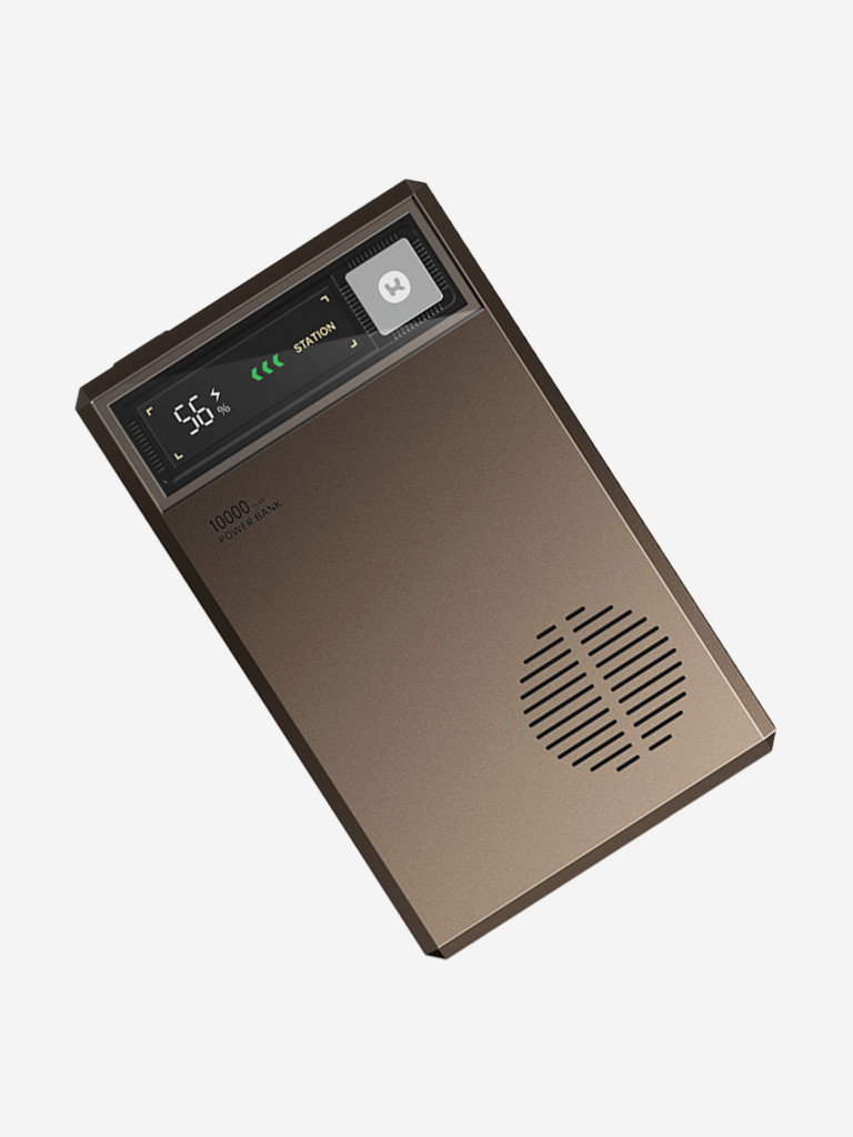 Внешний аккумулятор с авторским дизайном ROCK PD20W Retro Magnetic Wireless Power Bank 10000mAh золотой