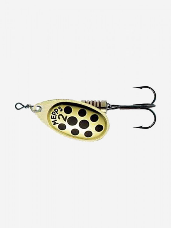 Блесна для рыбалки вертушка Mepps AGLIA PTS, 2, Gold/Black dots, 1 штука