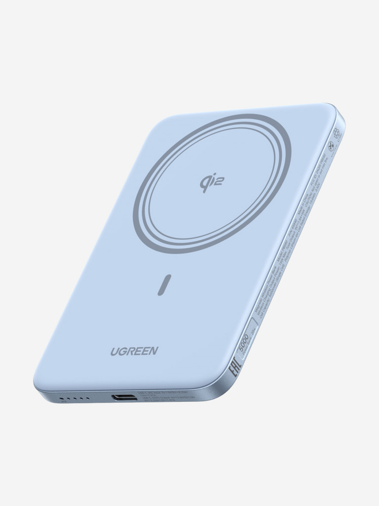 Внешний аккумулятор UGREEN PB580 (65840B) MagFlow Air Ultra-Slim 20W Magnetic 5000mAh Wireless Power Bank