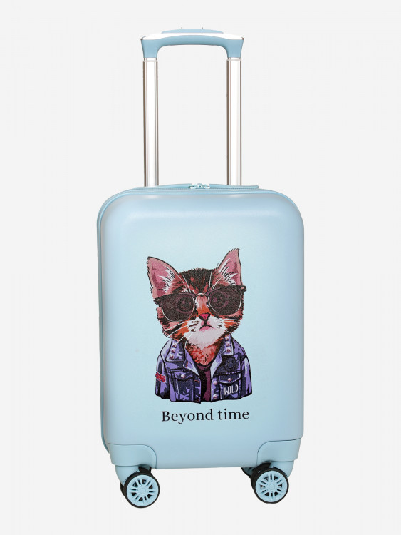 Чемодан детский BEYOND TIME G204 Кот в очках голубой