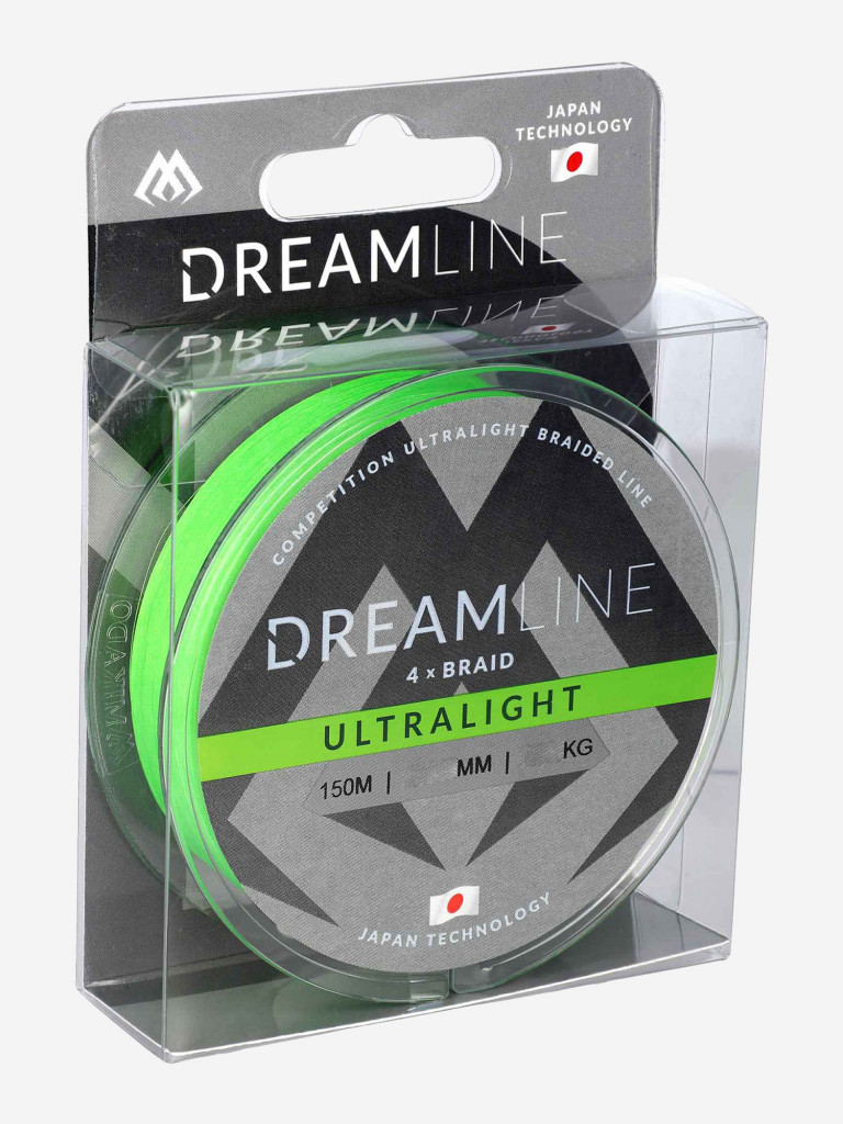 Плетеный шнур Mikado DREAMLINE Ultralight 0.058 fluo green (150 м) 4,43 кг.